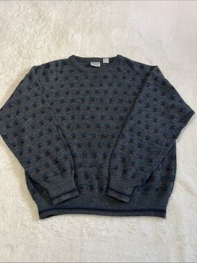 Giorgio Di Firenze Wool Sweater Gray Pullover Crewneck Wool Blend Italy. Vintage